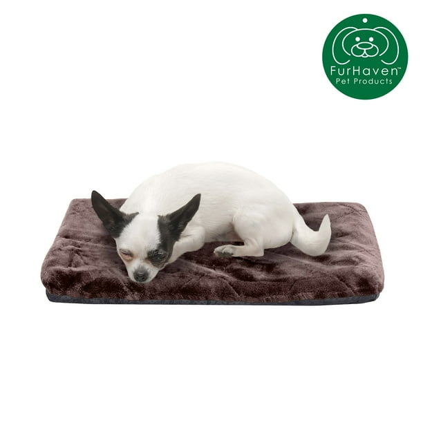 FurHaven Pet Kennel Pad Orthopedic Faux Fur Pet Mattress for Crates