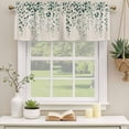 thumbnail image 2 of Green Leaves Curtain Valances for Windows, Kitchen Valance Window Treatments Panel 2 Pack, Spring Pastoral Farmhouse Vines Plants Rod Pocket Short Curtains for Bathroom Bedroom 42 x 12 Inch, 2 of 8