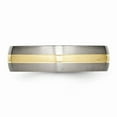 thumbnail image 3 of Two-Tone Titanium 14K Ring Band Wedding Yellow 14K Gold, 3 of 6