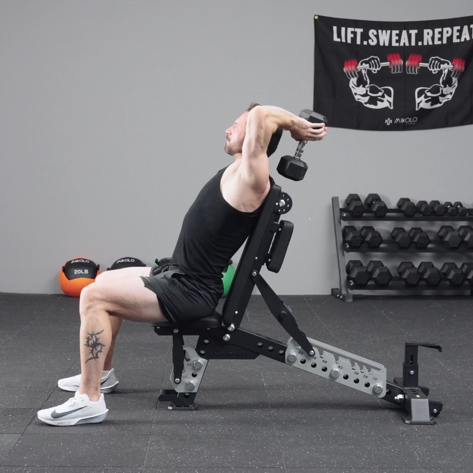 Mikolo BASTET Adjustable Weight Bench for Full Body Workout 1500LBS Heavy Duty Workout Benchwith Multiple Back Positions for Home Gym, Decline Incline, and Flat Settings for Weightlifting and Strengt