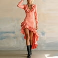 thumbnail image 5 of SMihono Vintage Dress for Women Elegant Classy Pastoraled Ruffled Victorian Dresses Western Cowgirl Outfits High Low Dresses Pink XXL, 5 of 5
