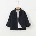 thumbnail image 4 of Yiyuu Boys Cotton Cargo Shirt Solid Long Sleeve Button Down Shirt, Sizes 4-12, 4 of 5