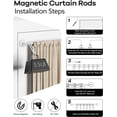 thumbnail image 3 of WarmHaven Magnetic Curtain Rods for Door, Adjustable 18 to 30 Inch Curtain Rod, 1/2 Inch Diameter Magnetic Café Rod Appliances for Metal Cafe Door French Doors Window(White, 1Pack), 3 of 14