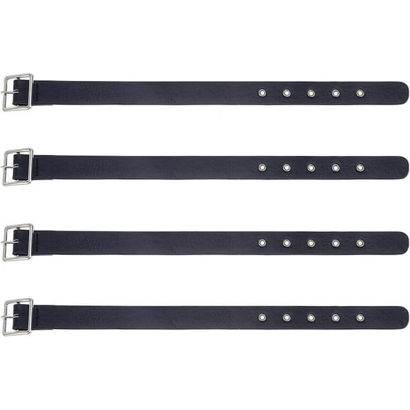 4 Pcs Traditional Kilt Extender Straps Imitation Leather Cuff Belt Buckles 16.5x1 Black Leather Adjustable Belt with Metal Square Buckle Women's Belt