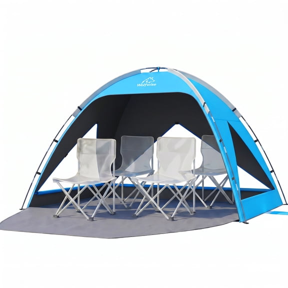 Wolfwise Beach Tent Sun Shelter Portable, Large 3-4 Person Sunshade Cabana