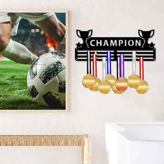 Percha de metal para exhibir medallas, fácil de instalar, para corredores de carreras deportivas, estante de exhibición de medallas, organizador de Altura 1175 cm