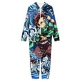 thumbnail image 3 of Demon Slayer Kids Hooded Jumpsuit Union Suit Onesie One Piece Blanket for Boys Girls, 3 of 7