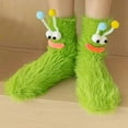 thumbnail image 4 of Ugly Christmas Socks for Women, Novelty Googly Eye Plush Socks with Funny Faces, Warm Crew Length Sleeping Socks for Winter, Cute Couple Gift Idea, 4 of 6