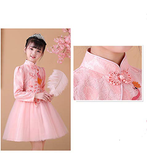 Face Dream Girls Chinese Cheongsam Tutu Dresses Retro Embroidery Princess Dresses 3-12T