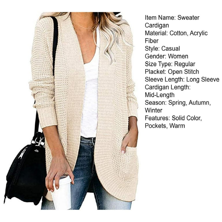 PERZOE Sweater Cardigan Sweater Coat V Neck Long Sleeve Pockets