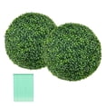 thumbnail image 1 of Gymax 2 PCS 20'' Artificial Boxwood Topiary Balls Sun-protective Round Greenery Bushes, 1 of 10