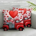 thumbnail image 3 of ARISTURING  Valentines Pillow Covers Red Dwarfs Truck Valentines Decorative Pillows Stripe Valentines Wedding Anniversary Holiday Home Throw Pillow Cases Decoration for Sofa Couch, 3 of 5