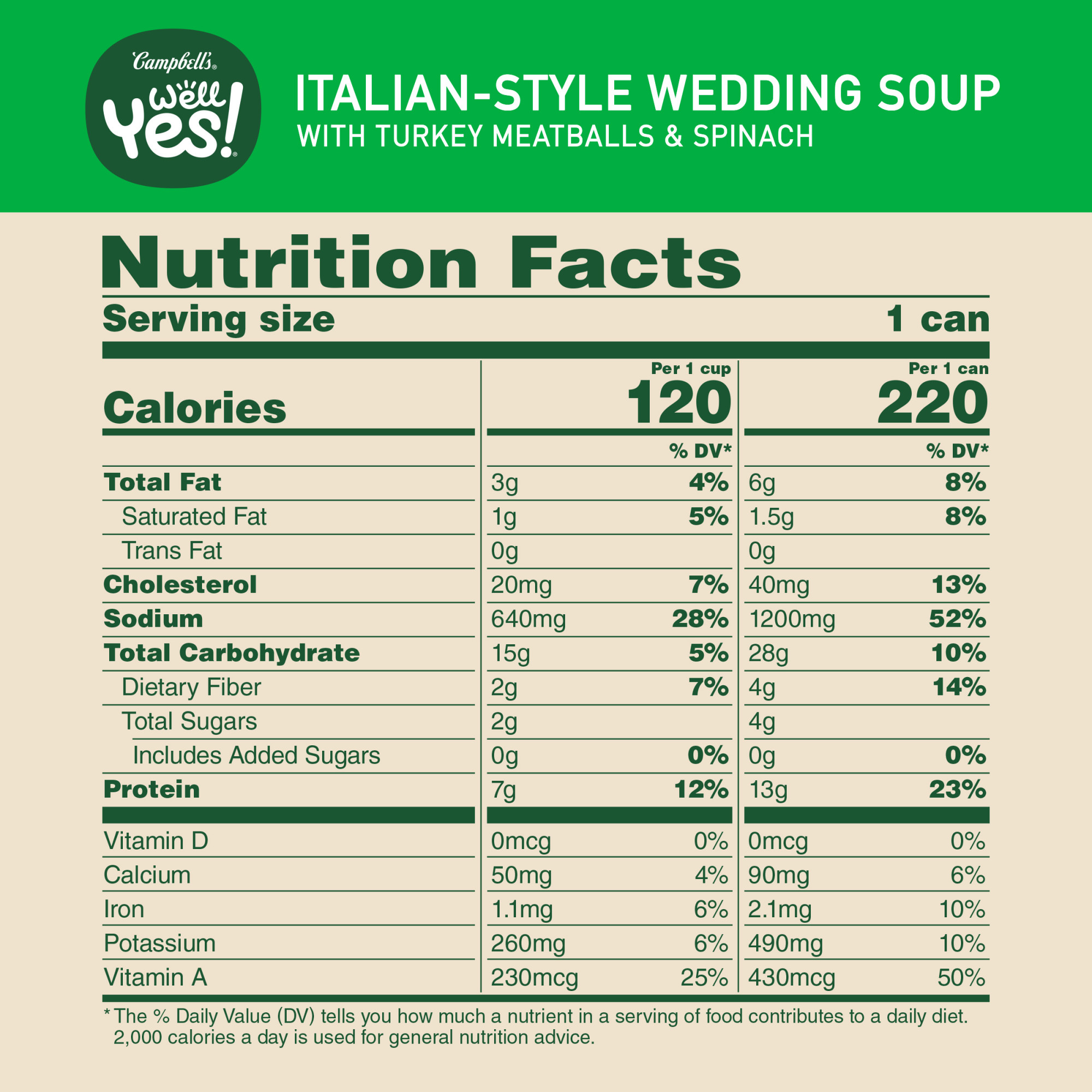 Campbell's Well Yes! Italian Wedding Soup, 16.1 oz Can