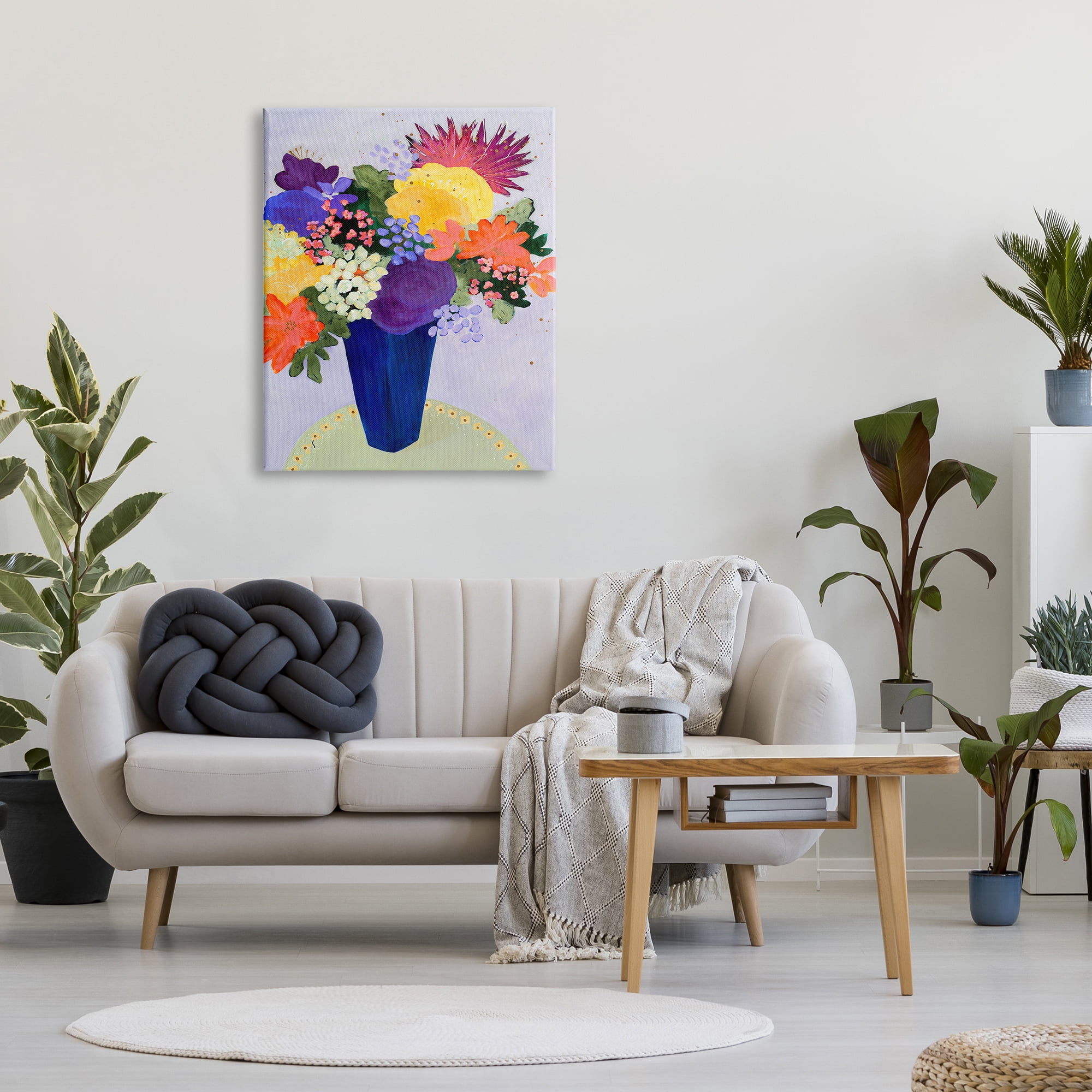 Stupell Industries Vivid Tropical Floral Arrangement Abstract Purple Orange Flowers, 30 x 40, Design by Ruth Fromstein