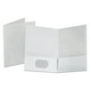 Oxford 53404EE Linen Finish Twin Pocket Letter Folders - White (25-Piece/Box)