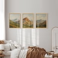 thumbnail image 3 of Framed Print Wall Art Set of 3 - Abstract Mountain Range Landscape Poster Art - 3 Pieces Nature-Inspired Vintage Wall Decor for Living Room - 11"x14"x3 Natural, 3 of 8