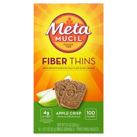 Metamucil Apple Crisp Flavored Fiber Thins Dietary Fiber Supplement with Psyllium Husk, 12 (Best Dietary Fiber Supplement)