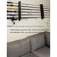 thumbnail image 2 of Fishing Rod Rack Holders Wall-mounted Fish Pole Holder for Garage & Boat 6-Rod Storage Racks (Horizontal Black, 1 Pair), 2 of 12