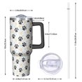 thumbnail image 2 of OBREWU Black Dog Puppy Paw Tumbler with Handle and Lid,Black Dog Puppy Paw 40oz Double Wall Vacuum Insulated Tumbler,Cups Gift for Women and Men, 2 of 7