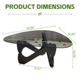 thumbnail image 4 of Modern Glass Top Coffee Table with Walnut Base - Mid Century Style Living Room Furniture, 4 of 7