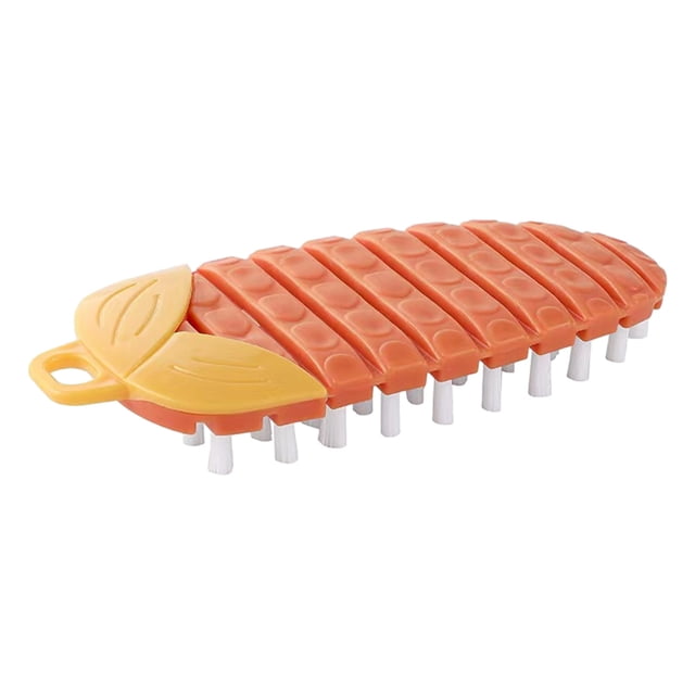 Multipurpose Bendable Cleaning Brush for Fruits, Vegetables, Pots, and Bowls, Soft Bristles with Hanging Hole, Compact Kitchen Scrubber for Tight Spaces