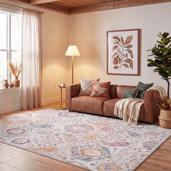 Safavieh Madison Hope Floral Area Rug, Gray/Gold, 8' x 10'