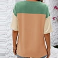 thumbnail image 2 of Annhoo Women's Half Sleeve Tops Fashion Color Block Crewneck Casual T-Shirts Cute Side Slit Knitted Tunics, 2 of 3