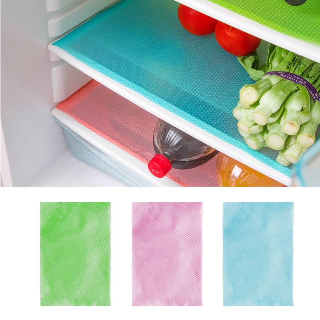 Set 4 PCS Refrigerator pads Antibacterial Antifouling Kitchen Drawer Liners Mat 