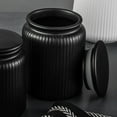 thumbnail image 4 of Ceramic Ribbed Food Storage Jar Airtight Kitchen Organizer Durable Container New, 4 of 6