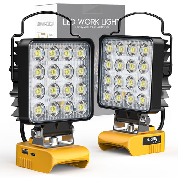 Luz de trabajo LED inalámbrica MTiolHig 60 W 6000 Lm para Dewalt 20 V