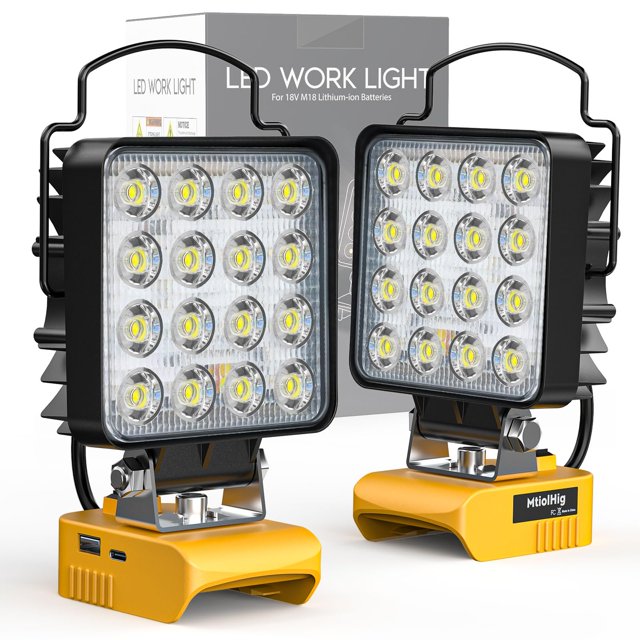 Luz de trabajo LED inalámbrica MTiolHig 60 W 6000 Lm para Dewalt 20 V
