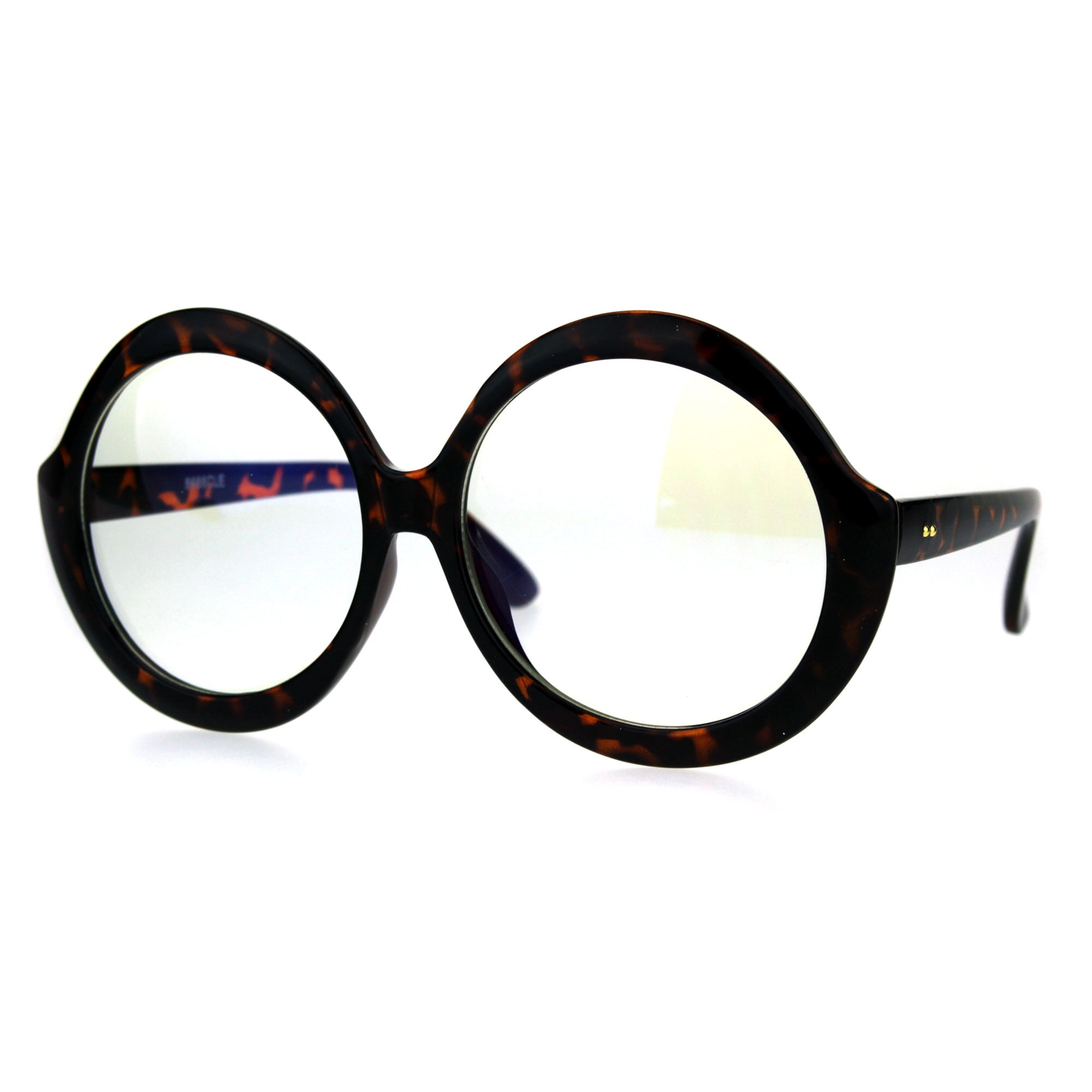 HANDMADE Vintage Round Glasses Tortoise Eyeglass Frame Optical Rx 54 mm