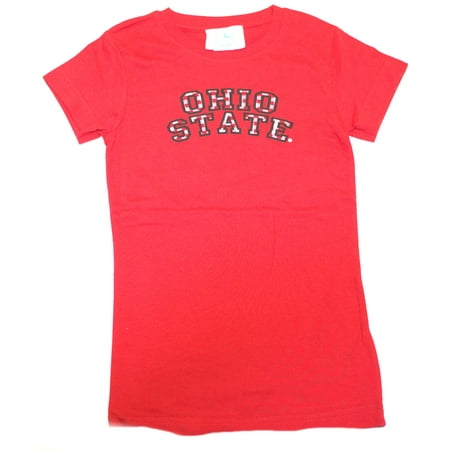 Ohio State Buckeyes Child Girls Twill Logo T-Shirt (Small)