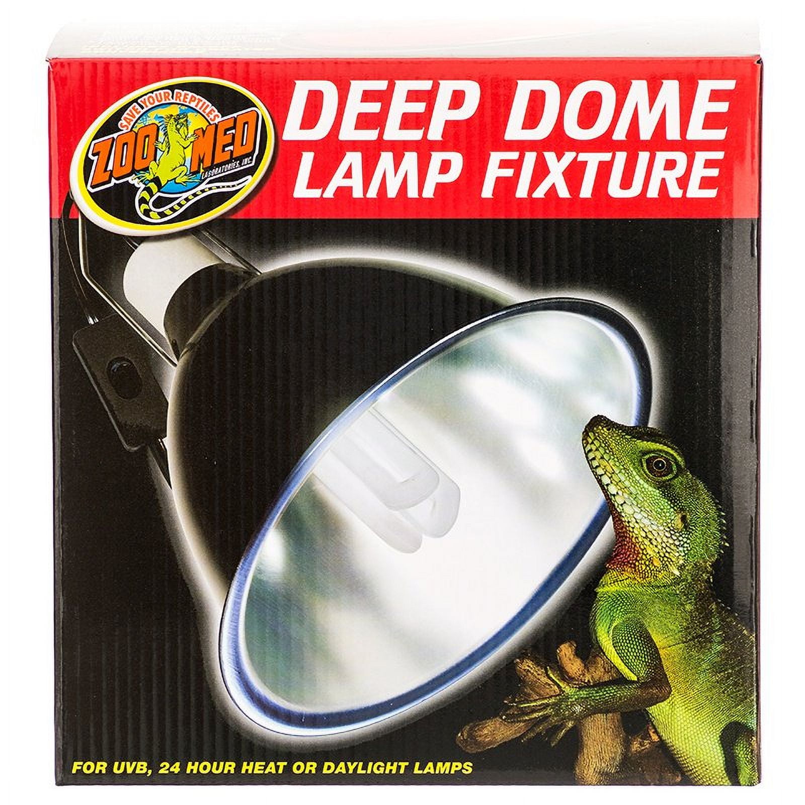Zoo Med Deep Dome Lamp Fixture 8.5" Wide [Bird Lighting, Reptile Lamp Fixture, Reptile Supplies] 1 count