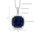 thumbnail image 6 of Gem Stone King 10K White Gold 2.52 Ct Cushion Created Sapphire 18 inch Chain Diamond Pendant, 6 of 6