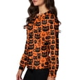 thumbnail image 5 of Scrub Jacket Printed Nurse Jackets Long Sleeve Button Down Plus Size Scrubs Medical Work Uniform with Pocket, 5 of 6