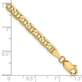 thumbnail image 2 of 14k Solid Yellow Gold Lobster Claw Closure 3.75mm Concave Nautical Ship Mariner Anchor Chain Bracelet 8 Inch Link Bracel, 2 of 2