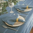 thumbnail image 3 of Newbridge Shadow Blue Elegance Plaid 52 x 70 inch Rectangle Fabric Dining Room Party Tablecloth, 3 of 5