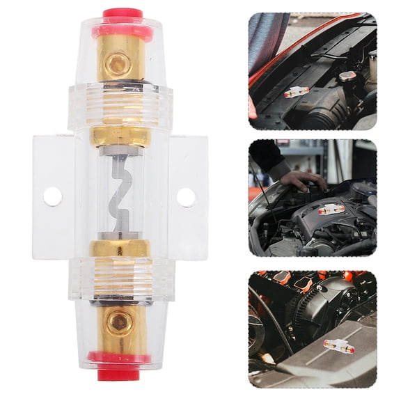 OUNONA 2-Pack 80A Inline Car Stereo Fuse Holder with Transparent Fuse Block for Easy Electrical System Installation