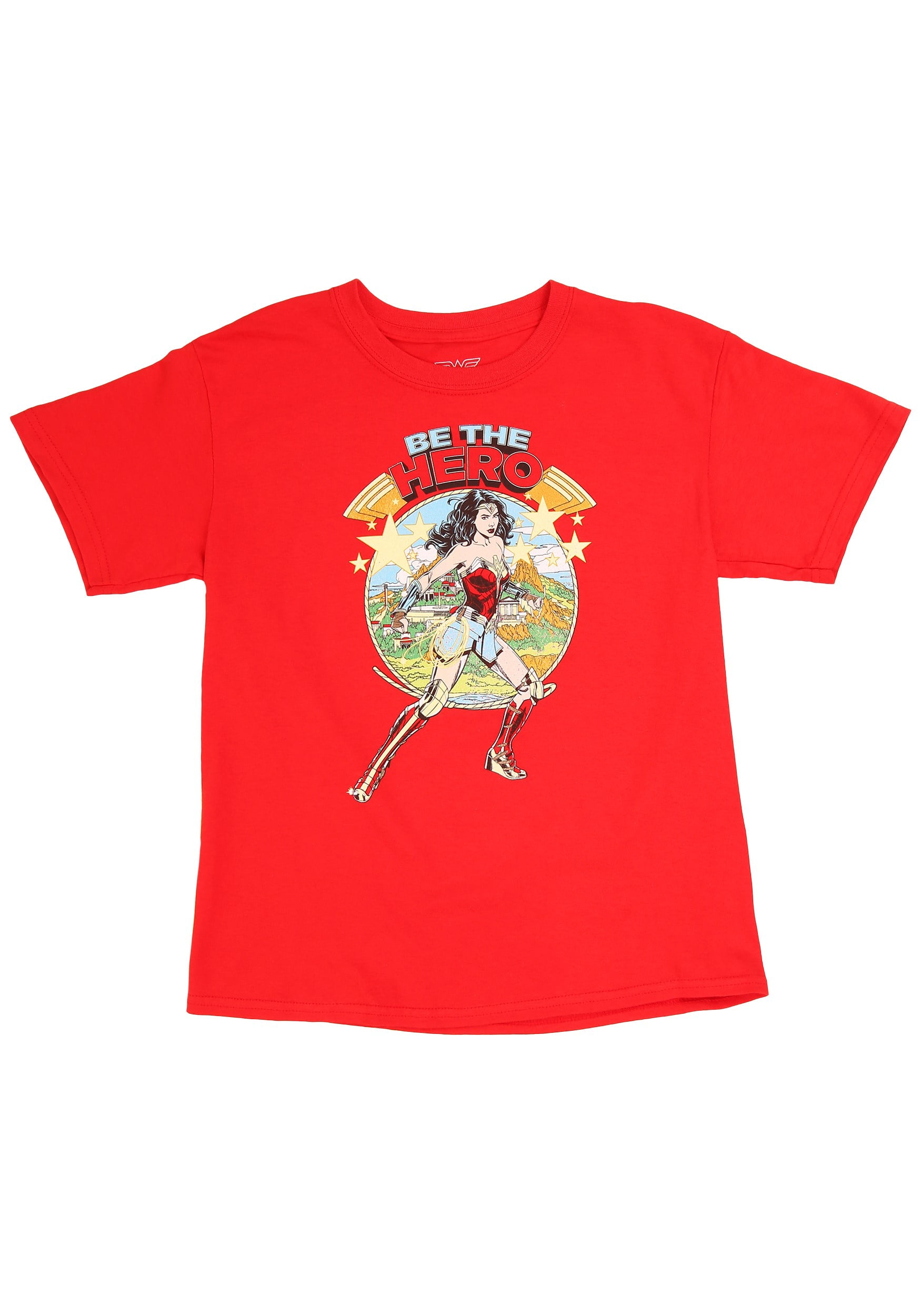 Kids Wonder Woman Be The Hero Red T 