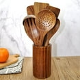thumbnail image 5 of Wooden Spoons for Cooking, Teak Wooden Kitchen Utensils Set Wooden Cooking Utensils 8Pcs Wooden Spatulas Wooden Utensils for Cooking, 5 of 7