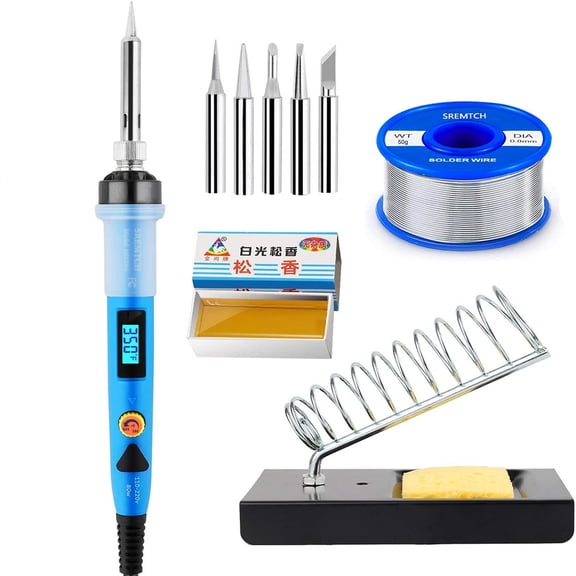 SREMTCH 80W Digital LCD Solder Iron Kit Adjustable Temperature Welding Tool