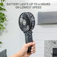 thumbnail image 4 of Holmes 4" Rechargeable Handheld Fan, 3-Speed, USB-C, 180° Tilt, Portable, Black, 4 of 9