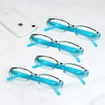 thumbnail image 3 of 4 Pairs Reading Glasses, Blue Light Blocking Glasses, Computer Reading Glasses for Women and Men, Fashion Rectangle Eyewear Frame(4 Blue, +4.00 Magnification), 3 of 9