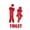 red, variant on Geemin Man and Woman Toilet WC Sticker Home Decal for Bathroom Decoration Easy to Apply Removable PVC Home Decal Door Sign
