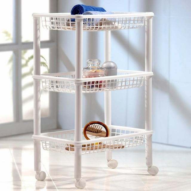 Repisa Estante Esquinero LIFTOR 3 Cestas Cocina Fruta Jardín Blanco 1