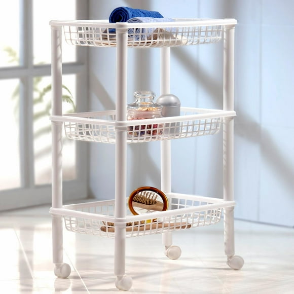 Repisa Estante Esquinero LIFTOR 3 Cestas Cocina Fruta Jardín Blanco 1