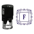 thumbnail image 1 of Printtoo R-40 Alphabet F Monogram Initial Square Swirl Border Self Inking Rubber Stamp Office Stationary, 1 of 3
