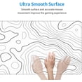 thumbnail image 5 of Topographic Map Gaming Mouse Pad Desk Mat XL 31.5×11.8 Inch White Lines Contour Geographic Extended Mousepad 30X80cm with Non-Slip Rubber Base Stitched Edge Large Desk Pad for Gamer Office Home Work, 5 of 6