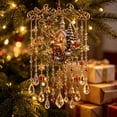 thumbnail image 4 of Ynsdnzl Christmas Vintage Hanging Ornament, Santa Sleigh & Reindeer Scene, Acrylic Crystal Tassel Design, Festive Wall Window Door Decor, Holiday Accent, 4 of 6